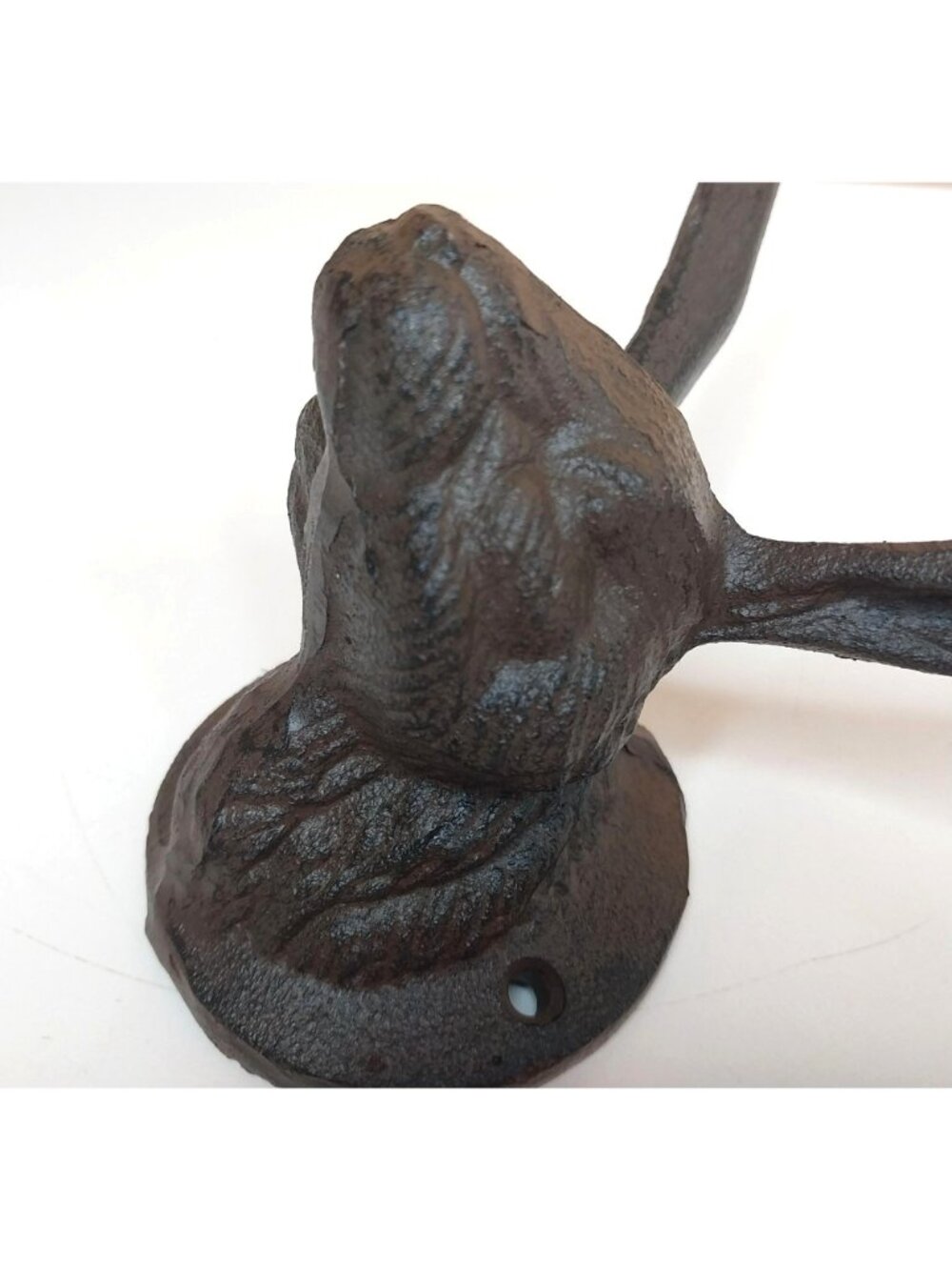 Cast Iron Rabbit Ears Wall Hook Towel Rack Rustic Brown Finish - Picture 3 of 6